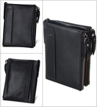 Load image into Gallery viewer, Crazy Horse Genuine Leather Double Zipper Wallet - 5 Colors