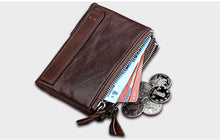 Load image into Gallery viewer, Crazy Horse Genuine Leather Double Zipper Wallet - 5 Colors