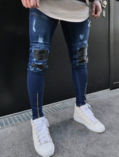Load image into Gallery viewer, Premium Distressed Skinny Ripped Ankle Zipper Jeans