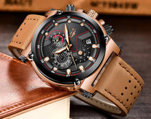 Load image into Gallery viewer, Luxury Leather Sports Chrono Watch