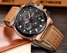 Load image into Gallery viewer, Luxury Leather Sports Chrono Watch
