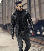Load image into Gallery viewer, Padrone Luxury Leather Lamb Wool Jacket
