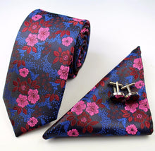 Load image into Gallery viewer, Premium Jacquard Silk Necktie/Pocket Square/Cufflinks Set - 10 Colors
