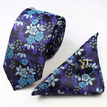 Load image into Gallery viewer, Premium Jacquard Silk Necktie/Pocket Square/Cufflinks Set - 10 Colors
