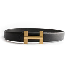 Load image into Gallery viewer, Luxury Solid Brass H Buckle Leather Belt
