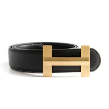 Load image into Gallery viewer, Luxury Solid Brass H Buckle Leather Belt
