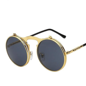 1842 Vintage Flip Up Round Sunglasses