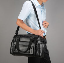 Load image into Gallery viewer, Luxury Leather Multipurpose Business Briefcase/Duffel Bag
