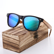Load image into Gallery viewer, Vintage Zebra Wood Wayfarer Sunglasses
