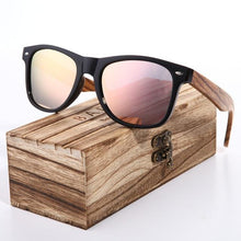 Load image into Gallery viewer, Vintage Zebra Wood Wayfarer Sunglasses
