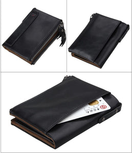 Genuine Leather Zipper Wallet - 5 Colors