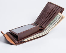 Load image into Gallery viewer, Leather Wallet with Zipper/Coin Pocket
