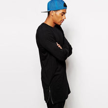 Load image into Gallery viewer, Longline Long Sleeve T-Shirt With Side Zippers - 2 Colors
