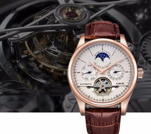 Load image into Gallery viewer, Luxury Tourbillon Automatic Leather Watch
