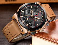 Load image into Gallery viewer, Luxury Leather Sports Chrono Watch
