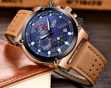 Load image into Gallery viewer, Luxury Leather Sports Chrono Watch
