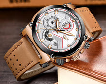 Load image into Gallery viewer, Luxury Leather Sports Chrono Watch
