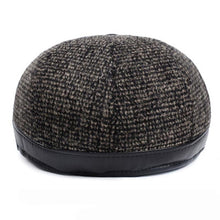 Load image into Gallery viewer, Retro Plaided Leather Newsboy Beret Hat
